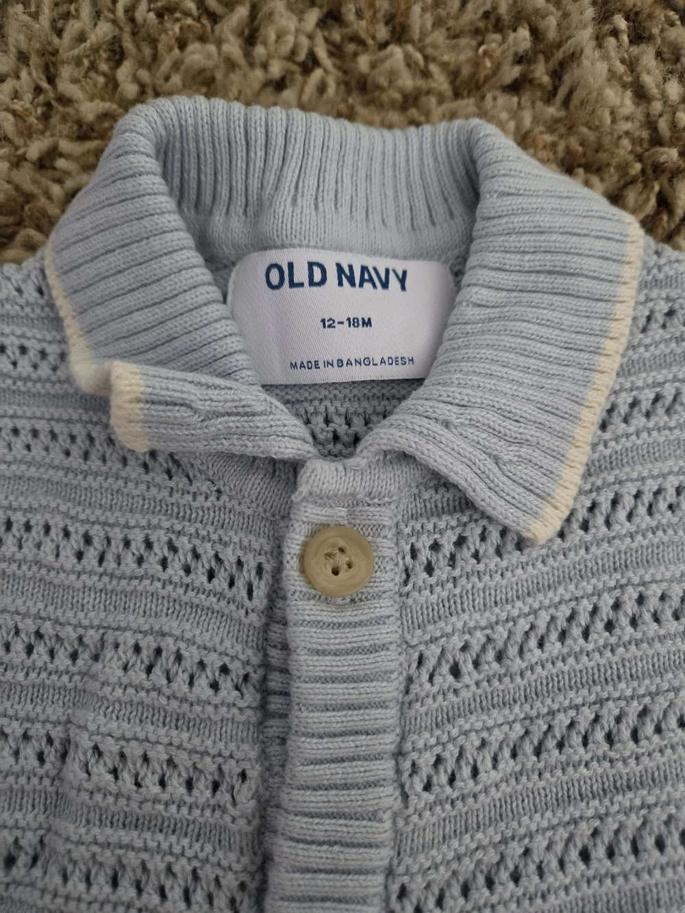 Old Navy Light Blue Knit Button-Front One-Piece Romper